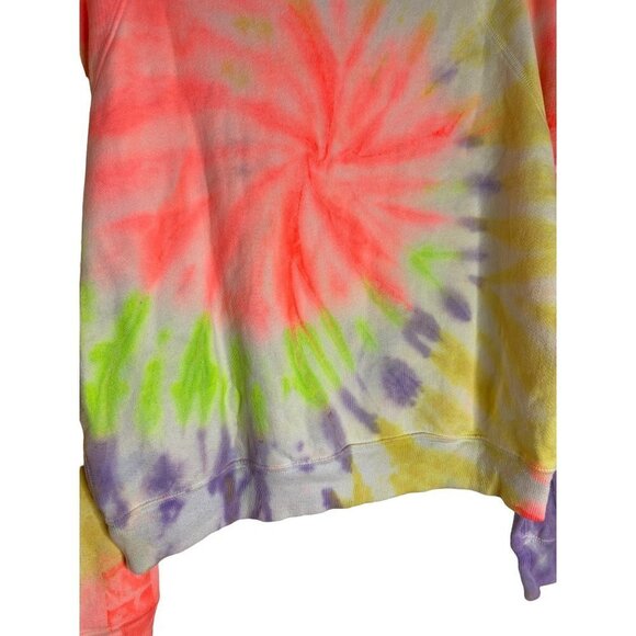 NWT RE/DONE x Hanes Classic Raglan Crewneck Neon Spiral Tie Dye-sz Large - Picture 5 of 9